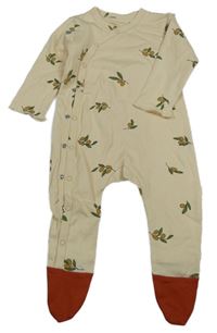 Béžový overal s olivami 