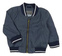 Tmavomodrý melírovaný šusťákový jarní bomber Primark