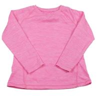 Neonově růžové melírované sportovní triko H&M