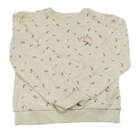 Smetanová květovaná mikina Kiabi