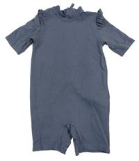 Šedomodrý žebrovaný UV overal s volánkem H&M