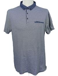 Pánské tmavomodro-bílé pruhované polo tričko Cedarwood state 