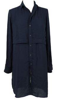 Dámská tmavomodrá halenková tunika Mango 