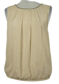 Dámská béžová třpytivá šifonová balonová halenka Vero Moda 