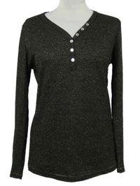 Dámské černo-zlaté třpytivé úpletové triko Next 