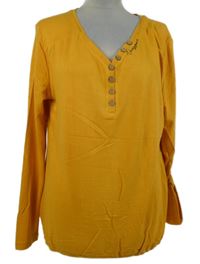 Dámské hořčicové triko s knoflíčky Navigazione 