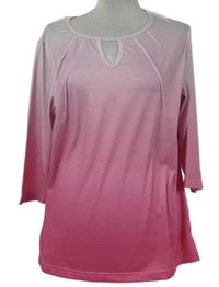 Dámské růžovo-bílé ombré triko 