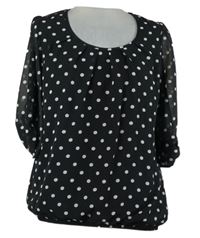 Dámská černá puntíkovaná šifonová halenka Ashley Brooke 