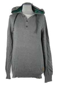 Pánský šedý svetr s kapucí s. Oliver 