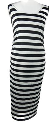 Dámské černo-bílé pruhované šaty Boohoo 