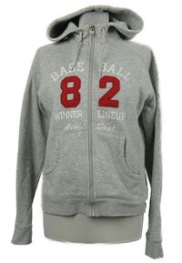 Dámská šedá propínací mikina s číslem a kapucí H&M