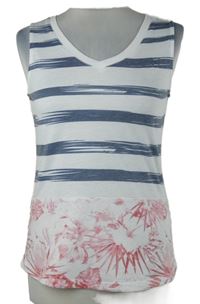 Dámský bílo-modrý pruhovaný top Northland 