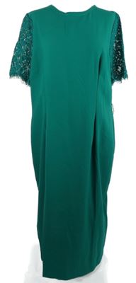 Dámské zelené šaty s krajkovými rukávy Very 