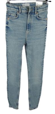 Nové - Dámské světlemodré skinny kotníkové rifle Zara 