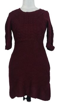 Dámské vínové svetrové šaty Soulcal&Co