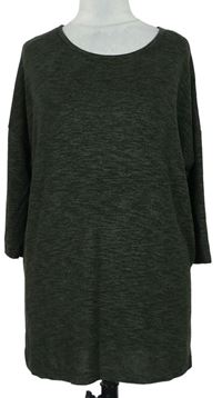 Dámské khaki-černé melírované úpletové triko New Look 