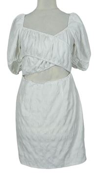 Dámské bílé šaty s průstřihem PrettyLittle Thing