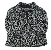 Bílo-černý chlupatý podšitý kabát Girl2Girl