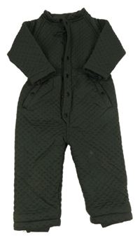 Khaki puntíkatá teplá kombinéza 