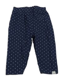 Tmavomodré puntíkaté capri legíny Liegelind