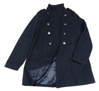 Tmavomodrý flaušový kabát Next