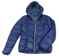 Tmavomodrá šusťáková zimní bunda s kapucí Alive