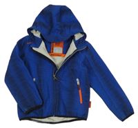 Modro-černá kostkovaná softshellová bunda s kapucí C&A