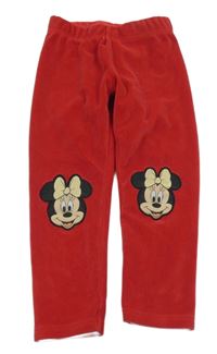 Červené plyšové legíny s Minnie Disney