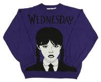 Fialový svetr s Wednesday H&M