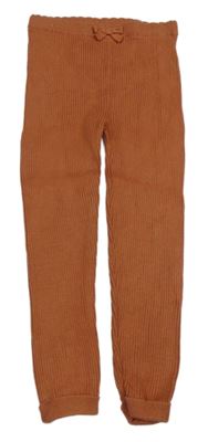 Rezavé žebrované pletené legíny George