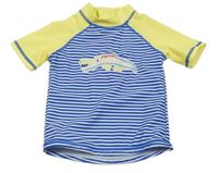 Žluto-modro-bílo pruhované UV tričko Nutmeg