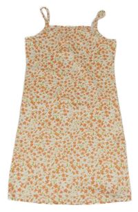 Bílé elastické šaty s květinami Shein