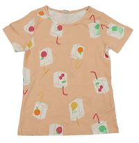 Růžové tričko s ovocnými džusy HEMA