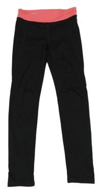 Černo-neonově růžové sportovní legíny H&M