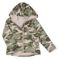 Zeleno-růžová army softshellová bunda s kapucí BodyGlove
