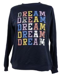 Dámská tmavomodrá mikina s nápisy 