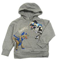 Šedá mikina s překlápěcími flitry a kapucí H&M