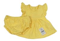 2set - Žluté vyšívané šaty + kalhotky Matalan