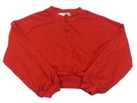 Červená crop mikina se srdíčkem H&M