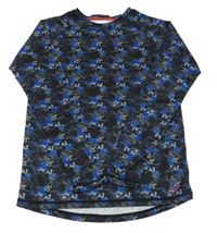 Černo-modro-čerdé vzorované funkční triko zn. Dunnes