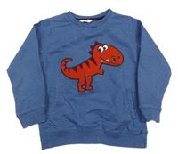 Tmavomodrá mikina s dinosaurem M&Co