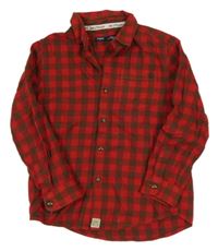 Červeno-hnědá kostkovaná košile Next