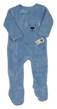 Nové- Modrý chlupatý overal s medvědem Dunnes