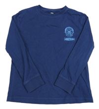 Tmavomodré triko s lebkou M&S