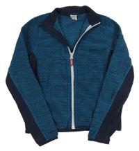 Petrolejová melírovaná propínací funkční mikina Quechua