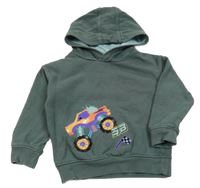 Khakišedá mikina s monster truckem a kapucí M&S
