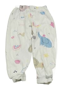 Bílé pyžamové kalhoty s obrázky Topomini