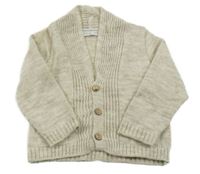 Béžový melírovaný propínací svetr 