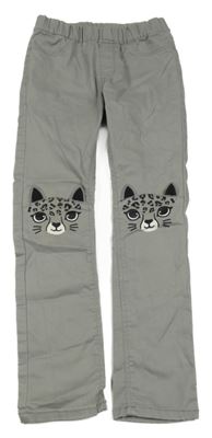 Šedé riflové džegíny s kočičkami H&M