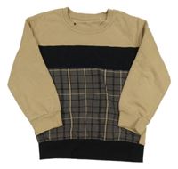 Béžovo-černo-kostkovaná mikina George